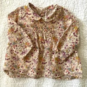 Bonpoint Baby Girl smocked floral top | size 6 months | EUC